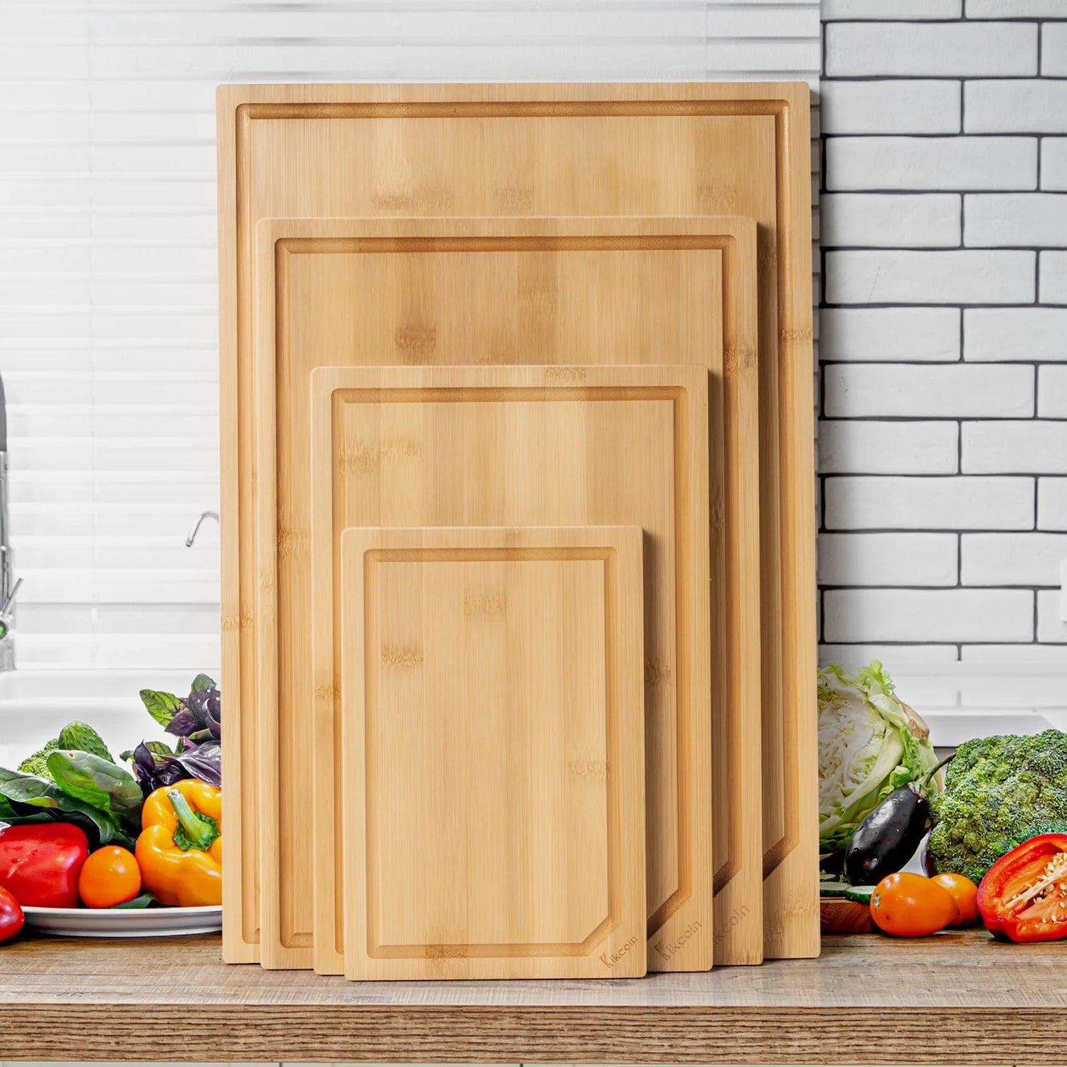 4-Piece Extra Large Bamboo Cutting Board Set - Kitchen 71°